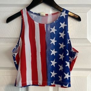 American Flag Crop Top